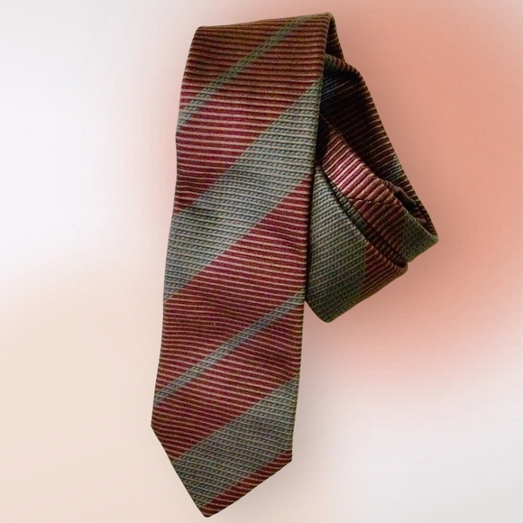 VINTAGE Fendi Roma Diagonal Striped Silk Tie - Picture 5 of 10